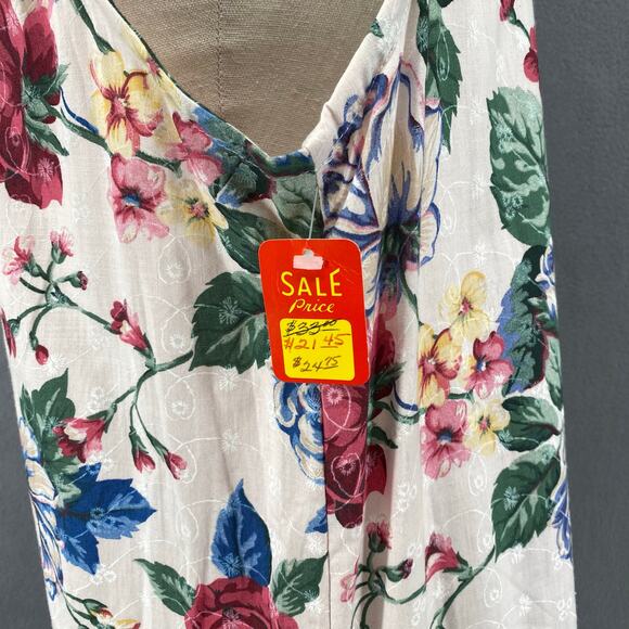 Vtg 80s 90s NOS Brights Creek Cottage Garden Midi Dress Romantic Boho 14? Floral - Picture 9 of 15